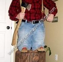 La ilusión óptica DIY más genial de la idea del disfraz de Halloween de Little Paul Bunyan