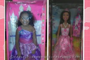 Disfraces en caja de tamaño natural de Barbie para niñas pequeñas