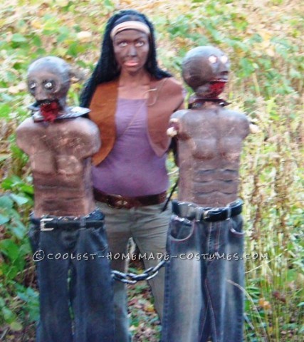 El espeluznante disfraz de Michonne de The Walking Dead