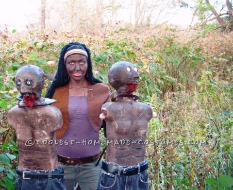 El espeluznante disfraz de Michonne de The Walking Dead