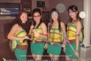 El disfraz casero más genial de las Tortugas Ninja mutantes adolescentes para niñas