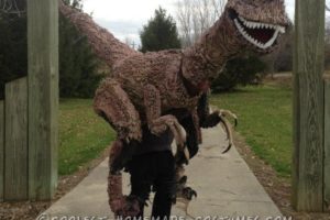 Disfraz de dinosaurio Raptor caminante de tamaño real épico de 13 pies