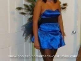 Disfraz de pavo real de bricolaje de un viejo vestido de fiesta