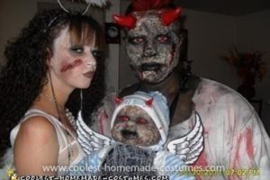 El mejor disfraz de Lucifer, ángel y bebé zombie