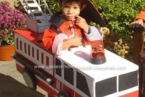 El mejor disfraz de bombero y camión de bomberos.