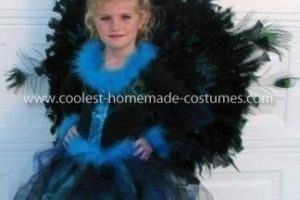 Lindo disfraz de pavo real de bricolaje para niña